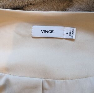 Leather vest by Vince large cream color